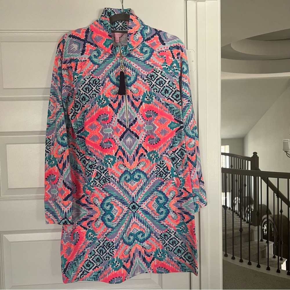 Lilly Pulitzer UPF 50+ Skipper Popover Dress Solar Opposite